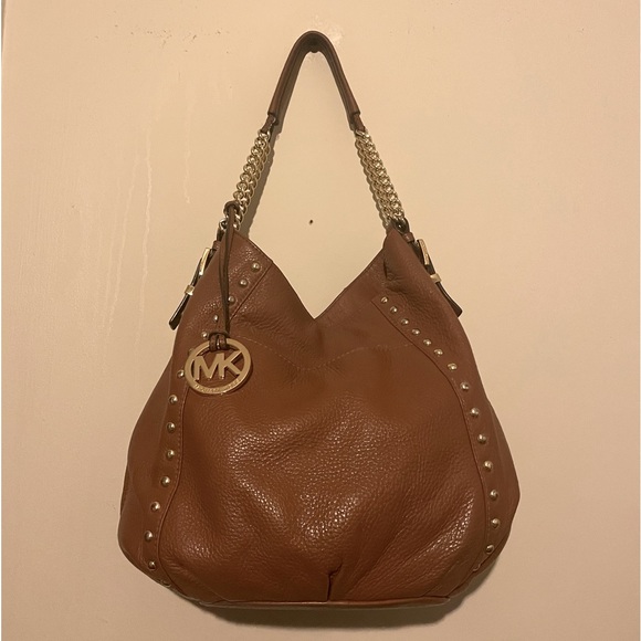 Michael Kors cognac pebbled leather hobo bag w hang tag - Picture 15 of 16